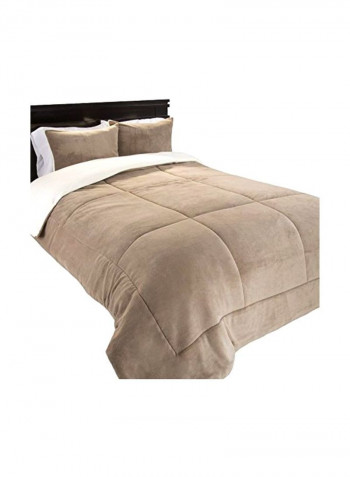 2-Piece Comforter Set Polyester Chocolate Full/Queen