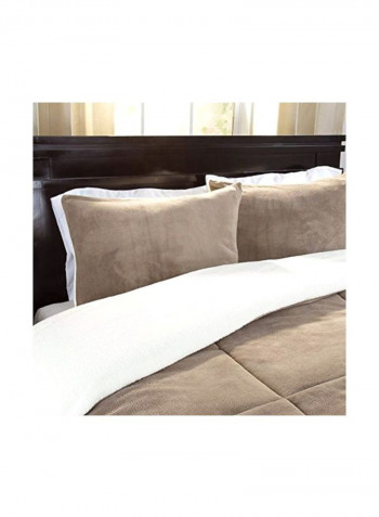 2-Piece Comforter Set Polyester Chocolate Full/Queen