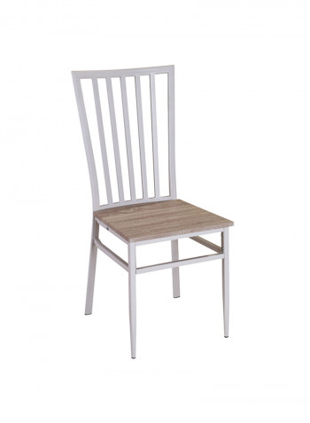 6-Seater Costagat Matte Rectangular Shaped Dining Set Brown/White