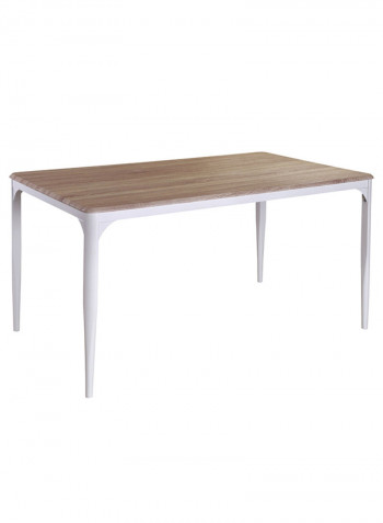6-Seater Costagat Matte Rectangular Shaped Dining Set Brown/White