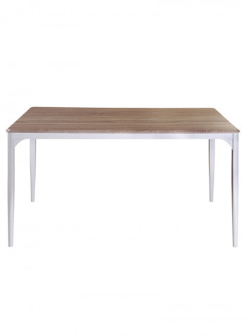 6-Seater Costagat Matte Rectangular Shaped Dining Set Brown/White
