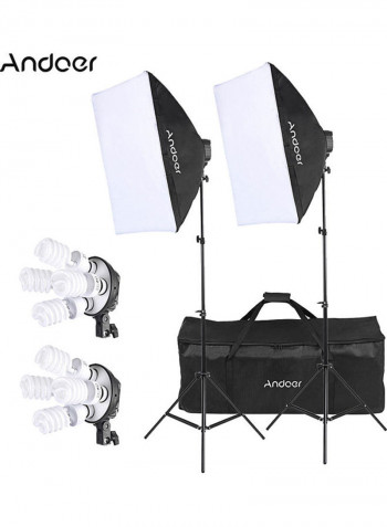 17-Piece Studio Photography Lighting Kit Black/White