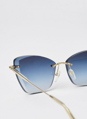 Women's 3 PC Screw Mount Metal Cat Eye Sunglasses - Lens Size: 57 mm