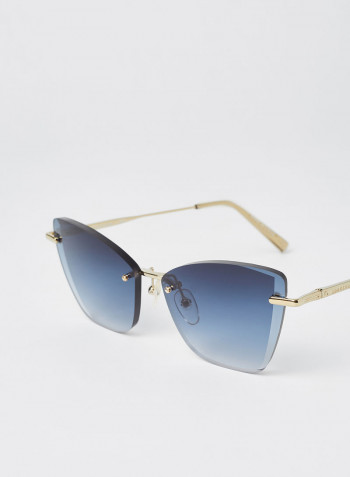 Women's 3 PC Screw Mount Metal Cat Eye Sunglasses - Lens Size: 57 mm