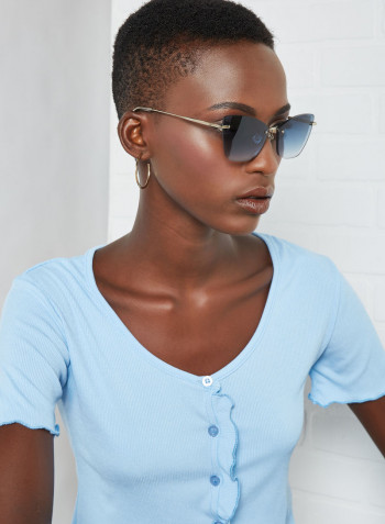 Women's 3 PC Screw Mount Metal Cat Eye Sunglasses - Lens Size: 57 mm