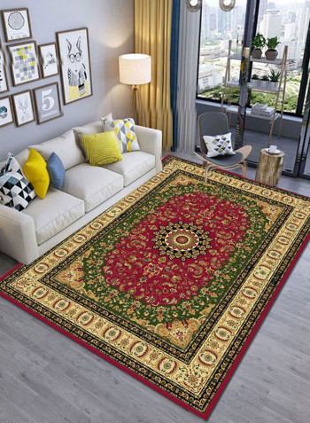 Exquisite Flower Pattern Supple Anti-Slip Mat Red/Brown/Green 140X200centimeter