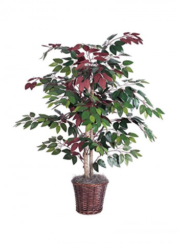 Artificial Vickerman Bush With Basket Green/Red