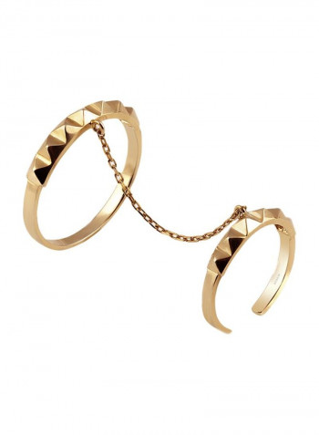 18 Karat Gold Double Chain Ring