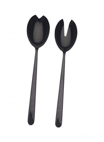 2-Piece Salad Flatware Set Black