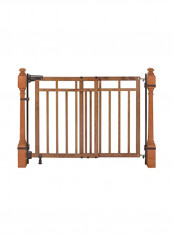 Banister And Stair Gate With Dual Installation Kit - Brown