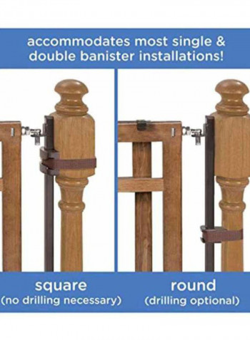 Banister And Stair Gate With Dual Installation Kit - Brown
