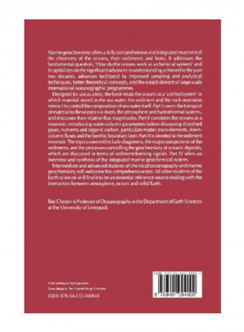 Marine Geochemistry Paperback