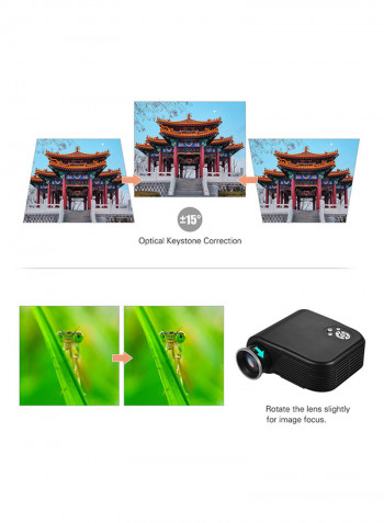 LED Mini Movie Projector Black