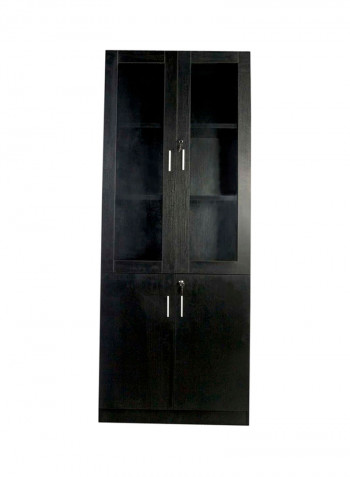 Contemporary Bookshelf Cabinet Black 80x200x40centimeter