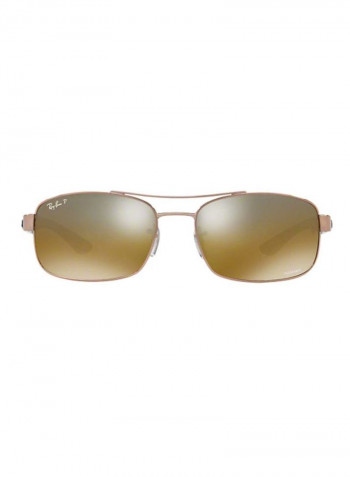 Men's Polarized Rectangular Sunglasses - Lens Size: 62 mm