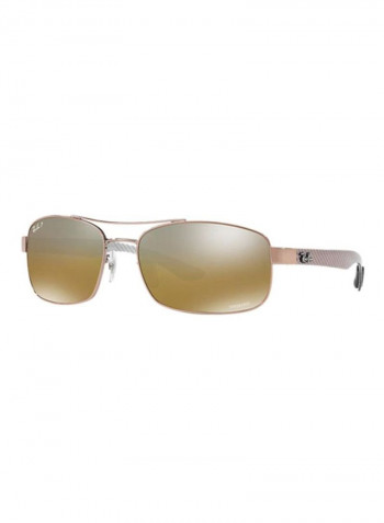 Men's Polarized Rectangular Sunglasses - Lens Size: 62 mm