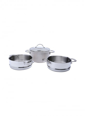 3-Tier Steamer Set Cream 20centimeter