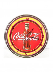 Neon Lighted Wall Clock Red/Silver/Yellow 15x4inch