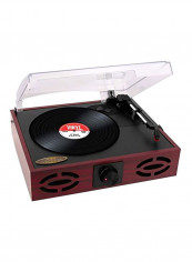 3-Speed Stereo Turntable Set PVNT7U Red/Black/Clear