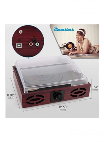 3-Speed Stereo Turntable Set PVNT7U Red/Black/Clear