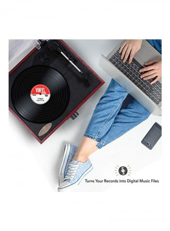 3-Speed Stereo Turntable Set PVNT7U Red/Black/Clear