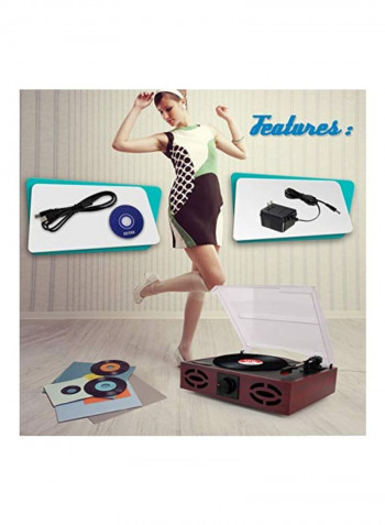 3-Speed Stereo Turntable Set PVNT7U Red/Black/Clear
