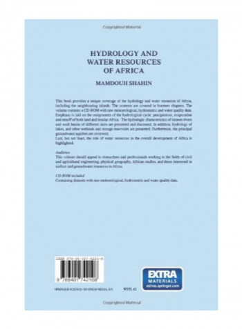 Hydrology And Water Resources Of Africa Paperback