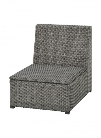 Outdoor Plastic Rattan Chair Grey 24.375 x 32.25 x 29.125inch