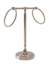 Vanity Top 2 Ring Towel Holder Antique Pewter 13x15x6.25inch