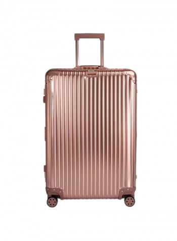 29-Inch Boulder Superior Full Aluminium Ultra-Light Hardside Expandable Built-In TSA Lock Zipperless Luggage With Spinner Wheels ذهبي وردي