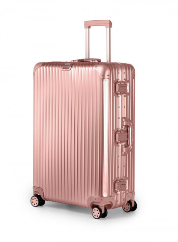 29-Inch Boulder Superior Full Aluminium Ultra-Light Hardside Expandable Built-In TSA Lock Zipperless Luggage With Spinner Wheels ذهبي وردي