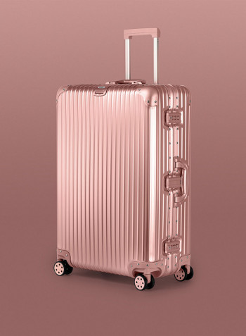 29-Inch Boulder Superior Full Aluminium Ultra-Light Hardside Expandable Built-In TSA Lock Zipperless Luggage With Spinner Wheels ذهبي وردي