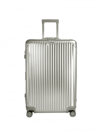 29-Inch Boulder Superior Full Aluminium Ultra-Light Hardside Expandable Built-In TSA Lock Zipperless Luggage With Spinner Wheels فضي
