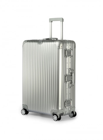 29-Inch Boulder Superior Full Aluminium Ultra-Light Hardside Expandable Built-In TSA Lock Zipperless Luggage With Spinner Wheels فضي
