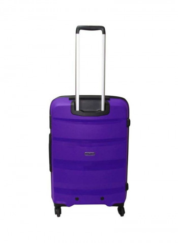 Bella Hardside 3 Piece Luggage Trolley Set Purple/Silver/Black