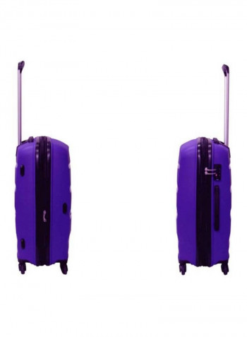 Bella Hardside 3 Piece Luggage Trolley Set Purple/Silver/Black