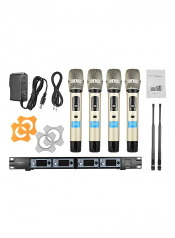 Wireless Handheld Microphone System 4D-B Gold/Grey/Black