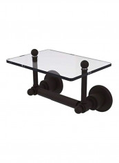 Astor Place Collection Glass Shelf Toilet Paper Holder Black/Clear