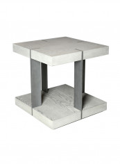 Verrazzano Side Table White/Grey 50x50x50centimeter
