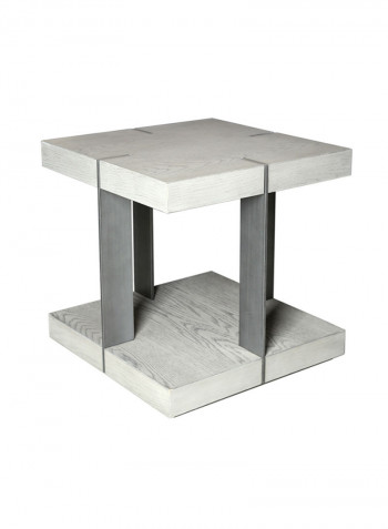 Verrazzano Side Table White/Grey 50x50x50centimeter