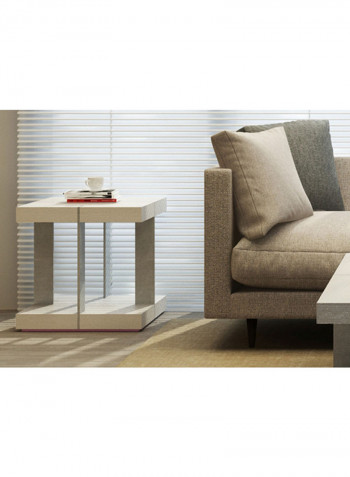 Verrazzano Side Table White/Grey 50x50x50centimeter