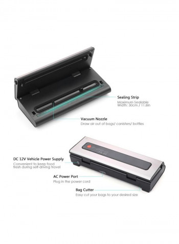 Vacuum Sealer Dry And Moist Fresh Food Saver Black 42x20x12.5centimeter