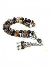 Botswana Agate Prayer Beads With Sterling Silver Components