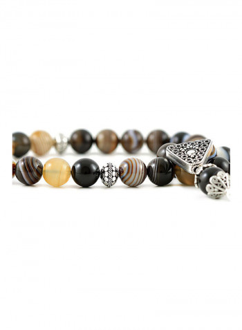 Botswana Agate Prayer Beads With Sterling Silver Components