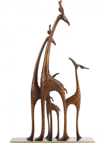 4-Giraffe Family Figurine Statue Brown