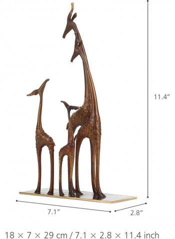 4-Giraffe Family Figurine Statue Brown