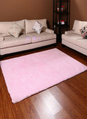 Solid Design Plush Rectangular Rug Pink 160x230centimeter