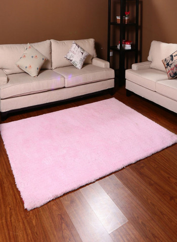 Solid Design Plush Rectangular Rug Pink 160x230centimeter