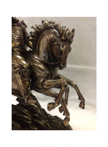 Odin Riding Sleipnir Sculpture Followed By Wolf Black/Gold 15x8.9x16inch