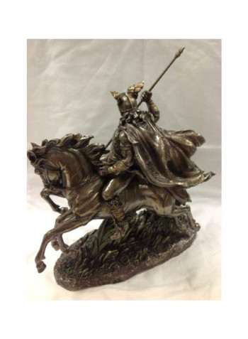 Odin Riding Sleipnir Sculpture Followed By Wolf Black/Gold 15x8.9x16inch